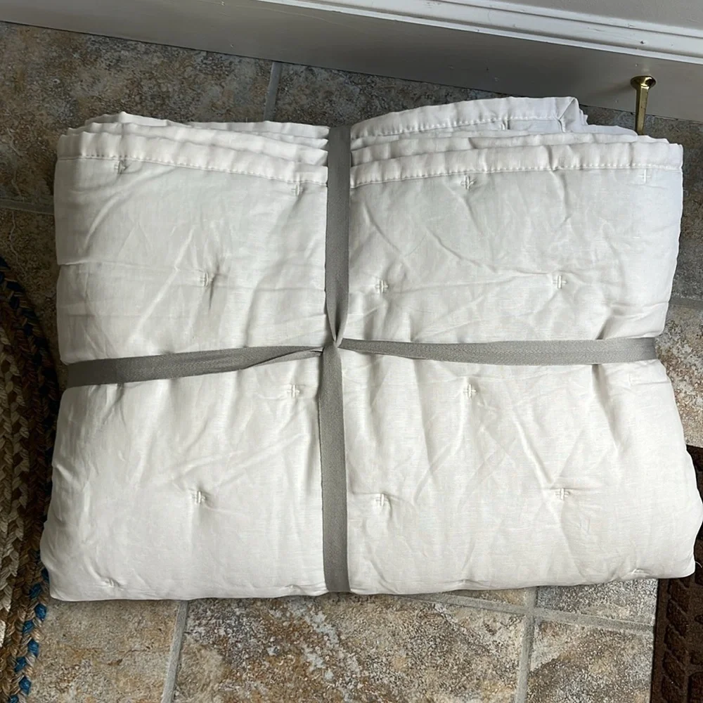 Anthropologie Relaxed Linen Cotton Quilt Size Twin NWT